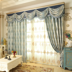 圣巴比伦卧室客厅落地窗大气简约欧式窗帘成品提花窗帘定制窗幔