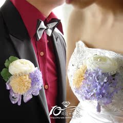 婚庆用品新郎新娘姐妹胸花结婚婚礼胸花襟花创意韩版个性紫色胸花