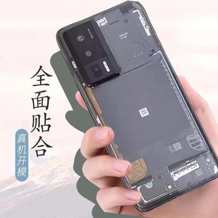 适用红米K60 Pro玻璃后盖改装透明电池盖Redmik50 至尊版背壳后屏