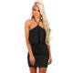 Contrast Sequin Ruched High Split Party Dresses black 2022