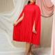 plus size dress for women red new Elegant print Long Dresses
