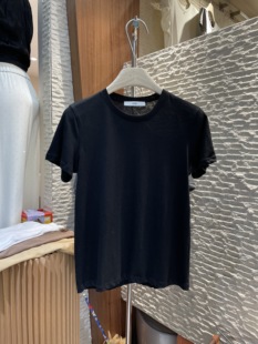 AiMi2024夏季新款韩版简约圆领纯色显瘦短袖T恤女百搭基础款上衣