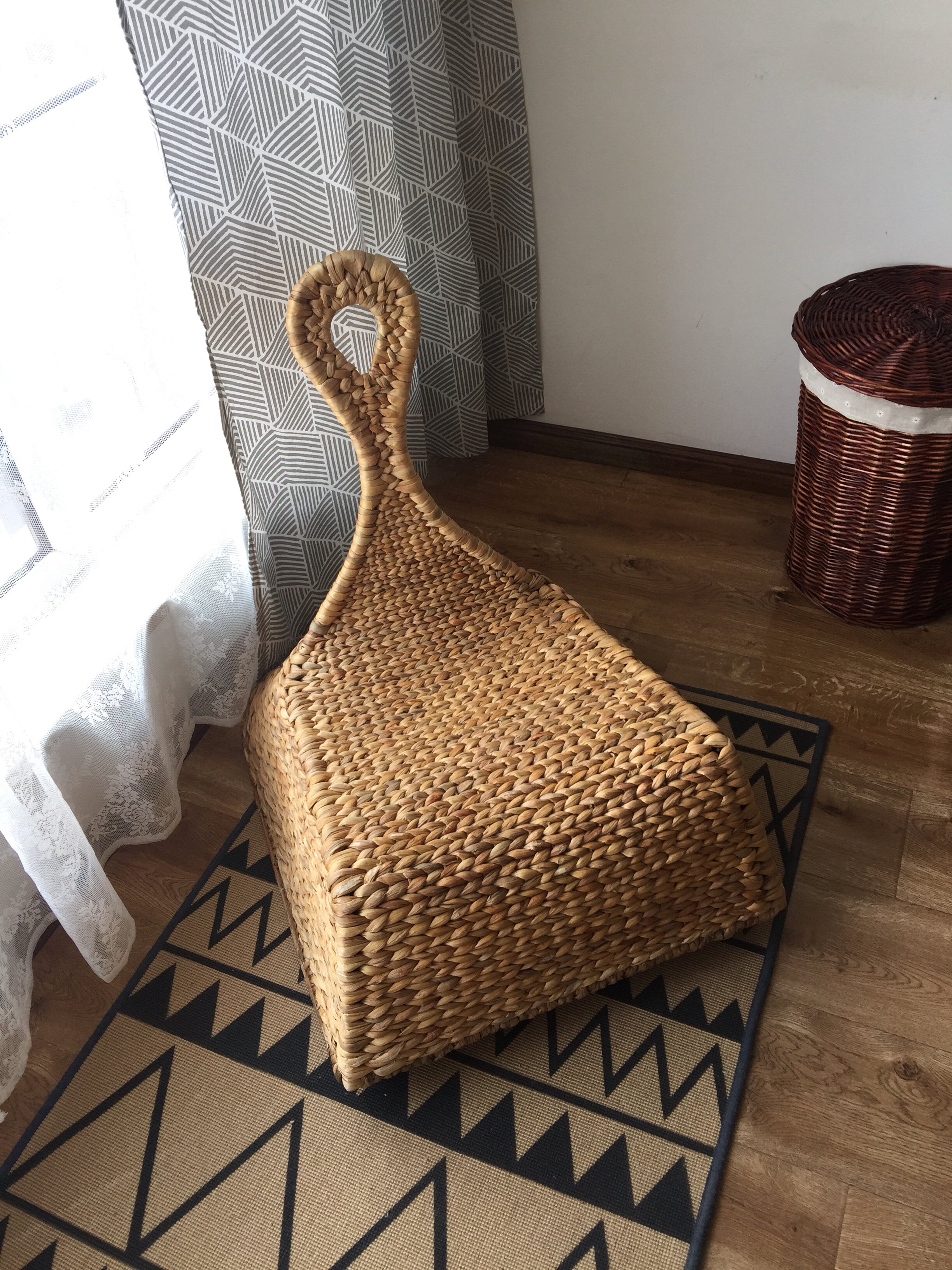 一折小藤椅 单人_宜家国内代购格霍曼摇椅单人沙发扶手椅芭蕉纤维休闲