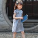 儿童改良旗袍夏季薄女童民国风古装汉服中长款蓝色宝宝洋气公主裙
