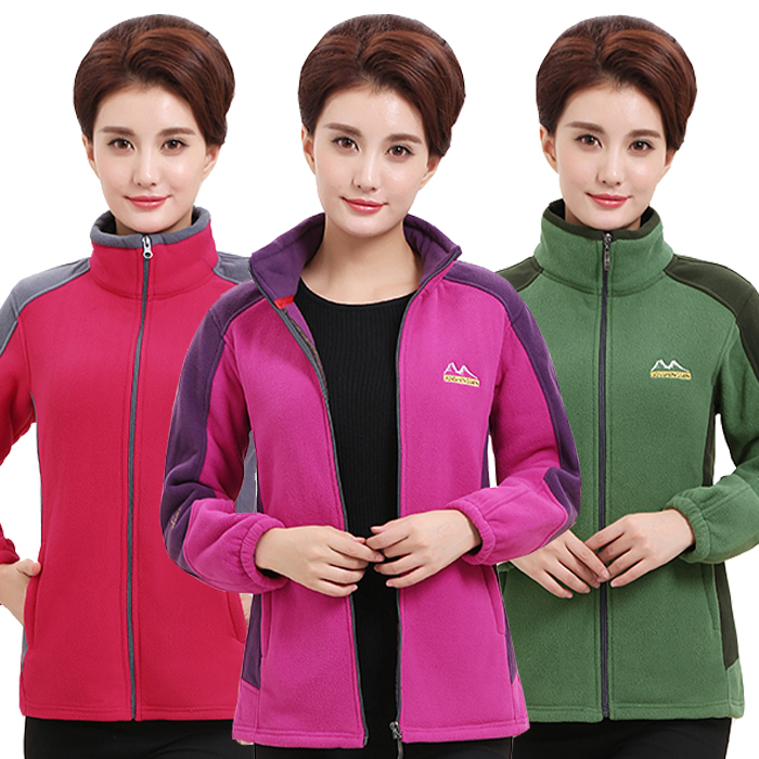 Middle and old aged women's clothing spring and autumn Fleece Zipper collar Self cultivation outdoors Sports sweater Mom outfit Fleece Jacketin the Women's clothing/Boutique , Middle-aged women category - from Buy2taobao.com to provide professional Taobao agent buy service