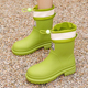 雨鞋女款2024新款防水防滑时尚水鞋外穿中筒胶鞋加绒厨房雨靴软底
