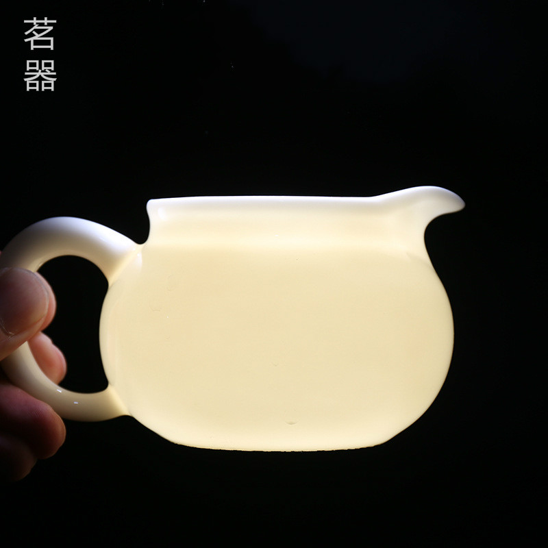 羊脂玉白瓷公道杯分茶器茶海过滤防烫