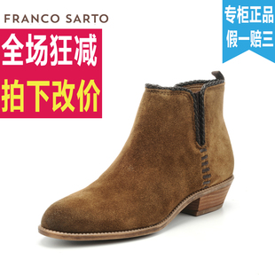 愛馬仕牛衣服 FRANCO SARTO 20秋冬新品牛絨女鞋絨面馬丁靴中跟圓頭女短靴C0545 愛馬仕衣服價格