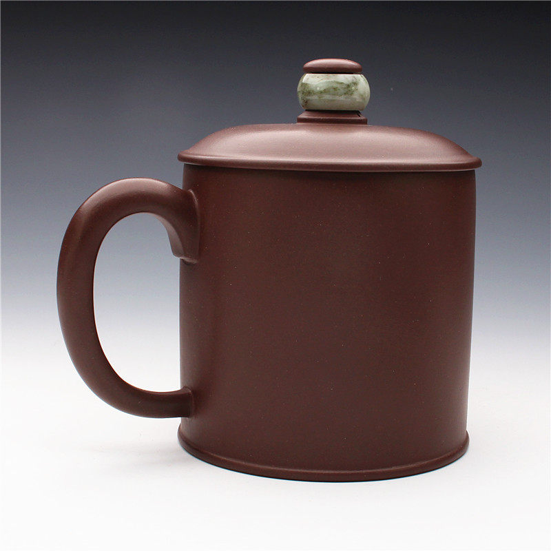 国家级工艺美术师 许红琴《 紫玉金砂》 原矿紫泥杯钮用玉环装饰