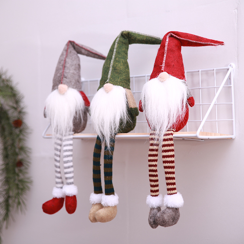 圣诞装饰品橱窗圣诞节老人玩偶桌面摆件无脸娃娃圣诞公仔创意礼物