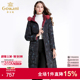 乔万尼商场冬季新款时尚两面穿大码修身保暖鸭绒羽绒服女长款韩版