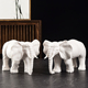 陶瓷大象摆件一对白色吸水招财镇宅风水象家居客厅玄关办公室摆设