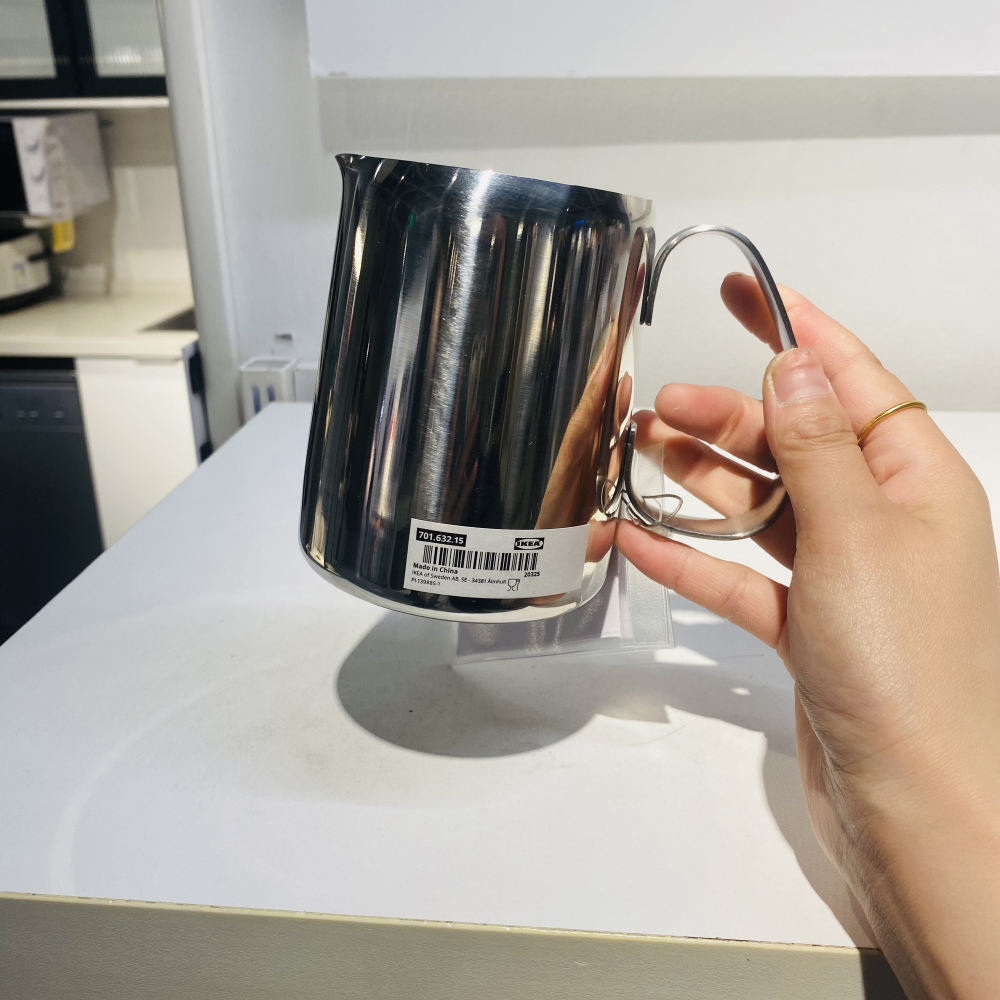 IKEA宜家 莫里格奶泡壶打沫咖啡奶罐奶杯拉花杯牛奶打泡杯不锈钢