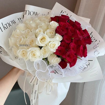 三八女神节鲜花速递红白玫瑰花束表白生日送女友杭州上海同城配送