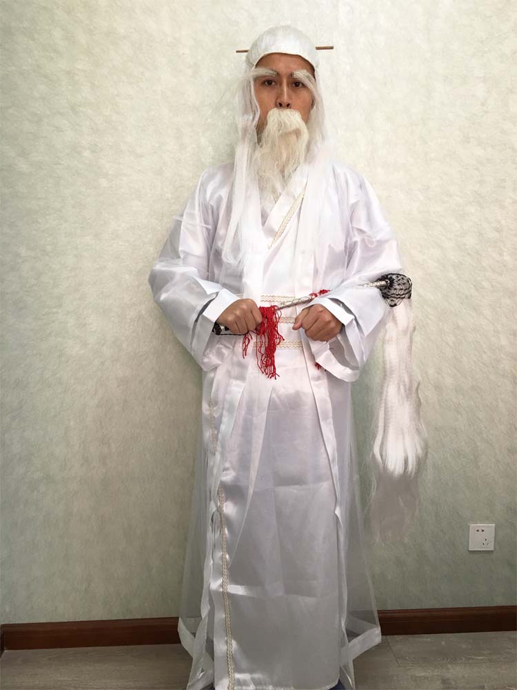 万圣节姜太公道士太白金星月老演出服道袍太极八卦衣武当山法师