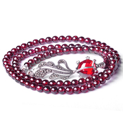 Seven treasure tree Thai silver jewelry 925 Silver hand beaded 5A natural Garnet bracelets bracelets female goldfish jewelry