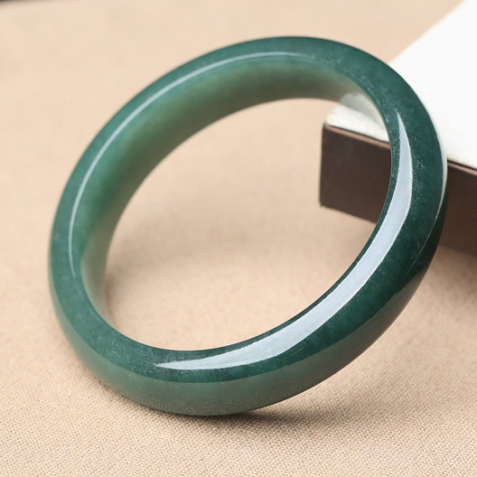 冠尚 冰糯种深蓝水缅甸翡翠a货手镯 54.40克