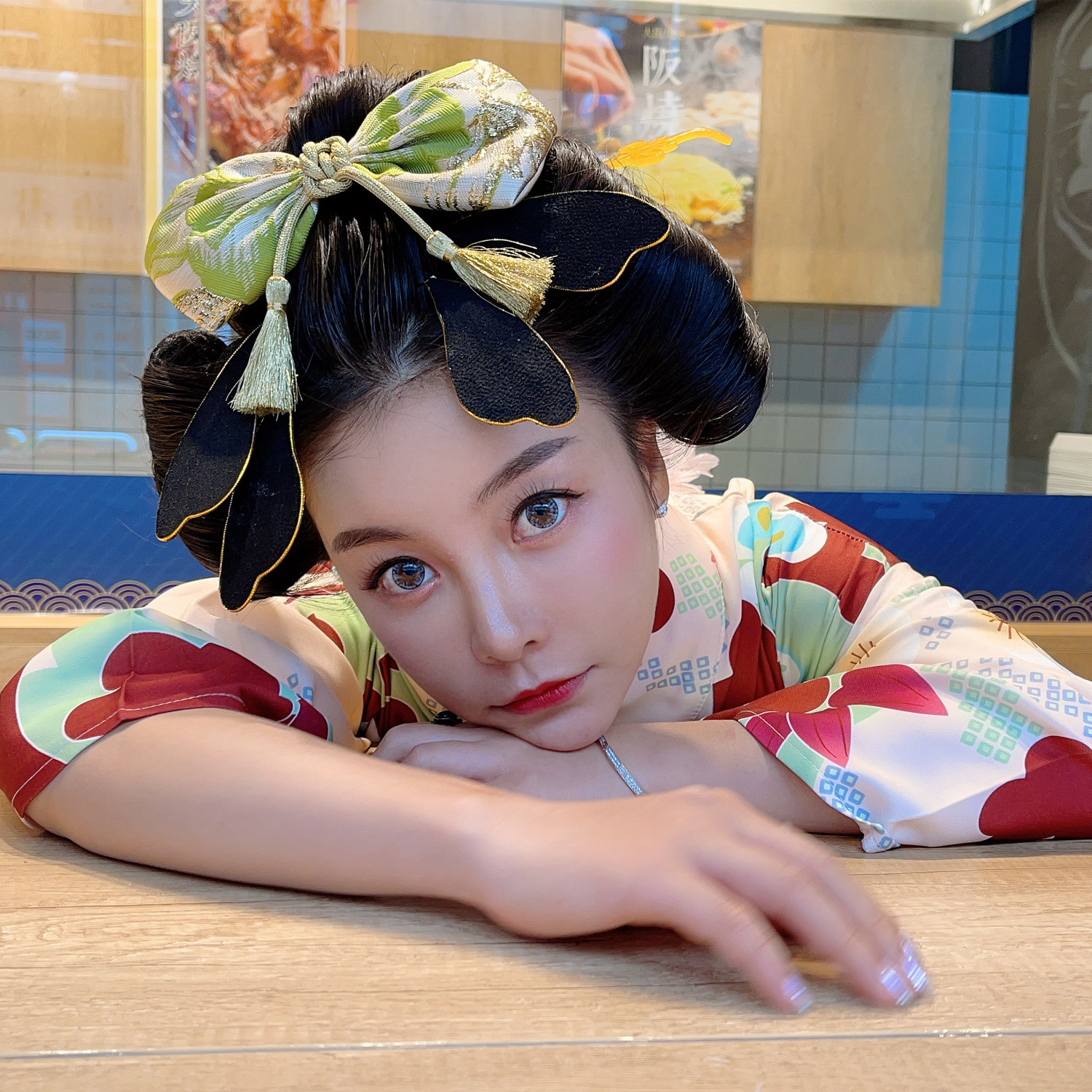 日本改良版和服纯欲少女可爱复古清新素雅小兔纸昭和风四件套浴衣