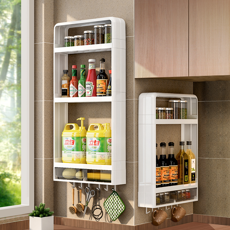 厨房调料置物架壁挂式墙上调味品多功能