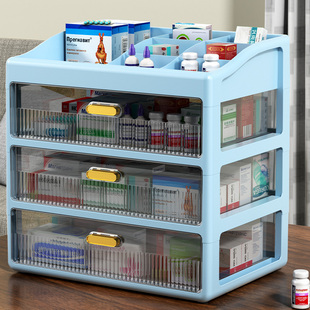 家用医药箱抽屉式桌面收纳盒分层药物药品收纳箱家庭装大号大容量