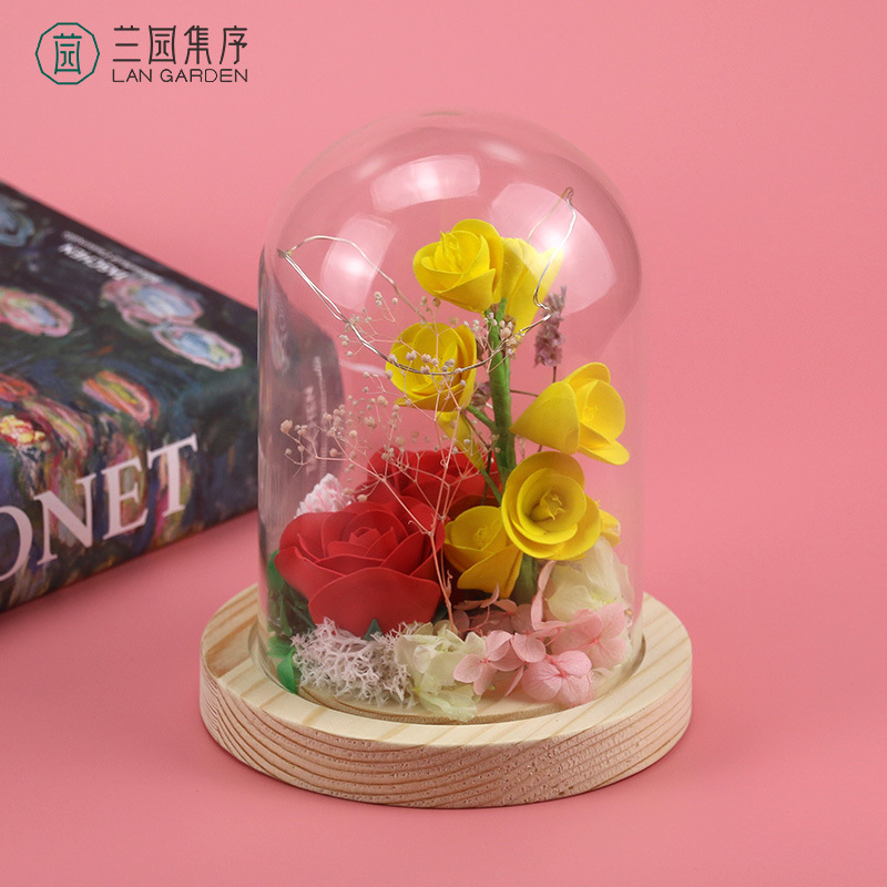 情人节玫瑰净味花礼盒 led灯光浪漫玻璃罩花玫瑰 高档生日礼物|ruв категории доставка цветов/цветок моделирования/растения садоводства, искусственные цветы/растения/фрукты и овощи готовой продукции (новая), искусственные цветы - от Buy2taobao.com для оказания профессиональной услуги покупки агента Taobao