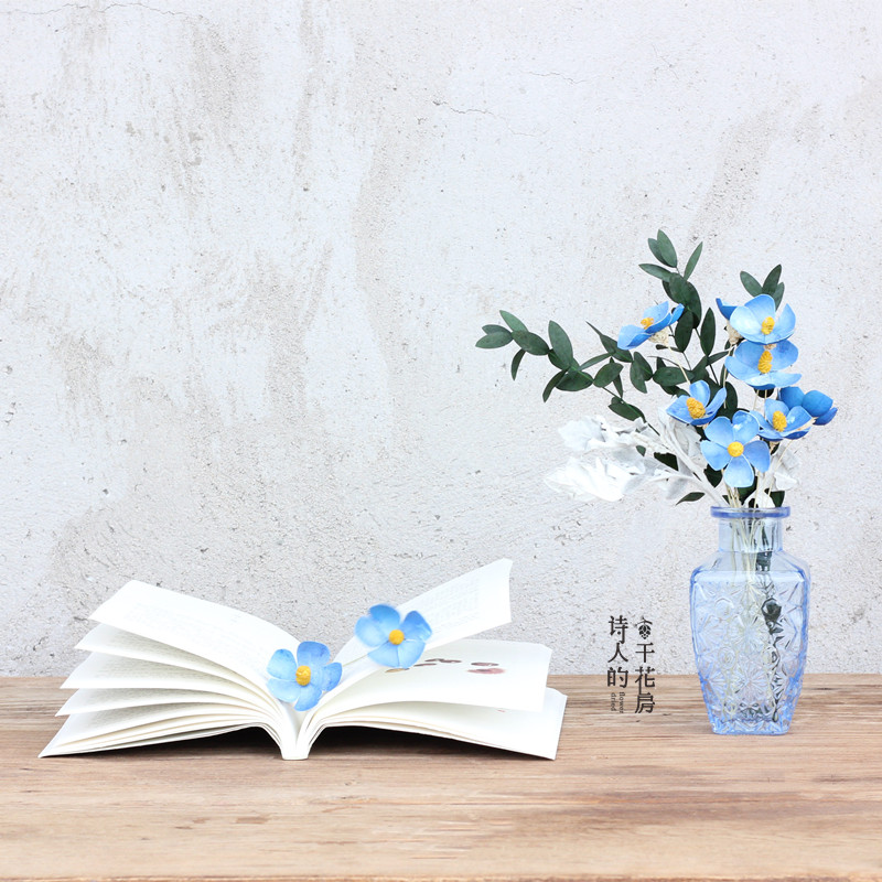 【盎然的蓝】小清新干花手工花花卉节日礼物家居书房咖啡馆装饰