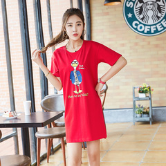 夏季女装韩版上衣纯棉纯色短袖女t恤中长款半袖修身体恤打底衫