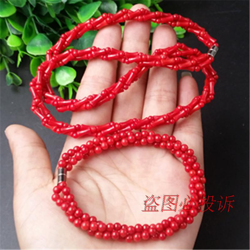 珊瑚优化色中国红三股编织项链手串手链虾米扣两件套女士礼品送爱在类目 珠宝/钻石/翡翠/黄金, 彩色宝石/贵重宝石, 颈饰中 - 来自Buy2taobao.com提供专业的淘宝代购服务