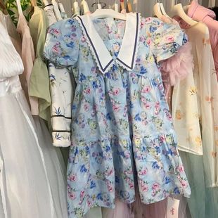 A801公主童装女童裙子夏季新款儿童中大童女孩时尚洋气纯棉连衣裙