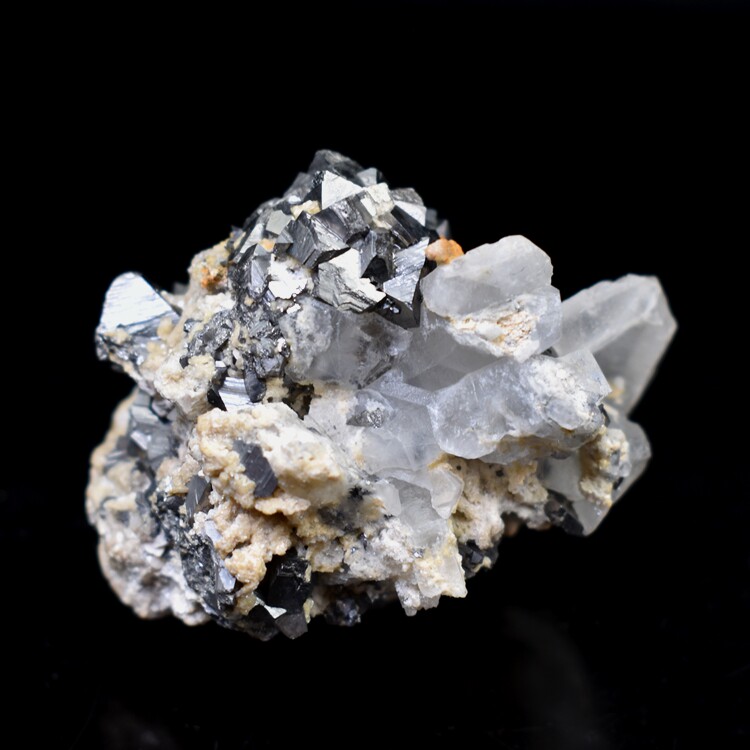 天然方铅矿方解石英石黄铜矿毒砂水晶共生原石矿石科普教学标本
