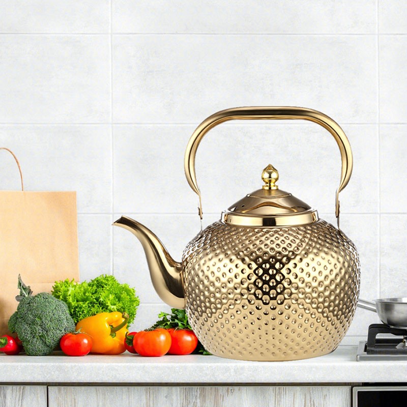新款不锈钢烧水壶欧式家用餐厅饭店提柄茶壶电磁炉单壶茶台适用