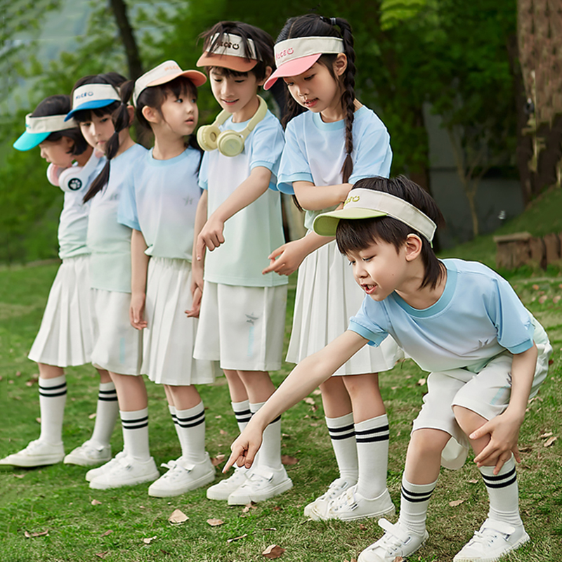 校服小学生运动会班服夏季短袖表演服儿童渐变速干园服幼儿园大班