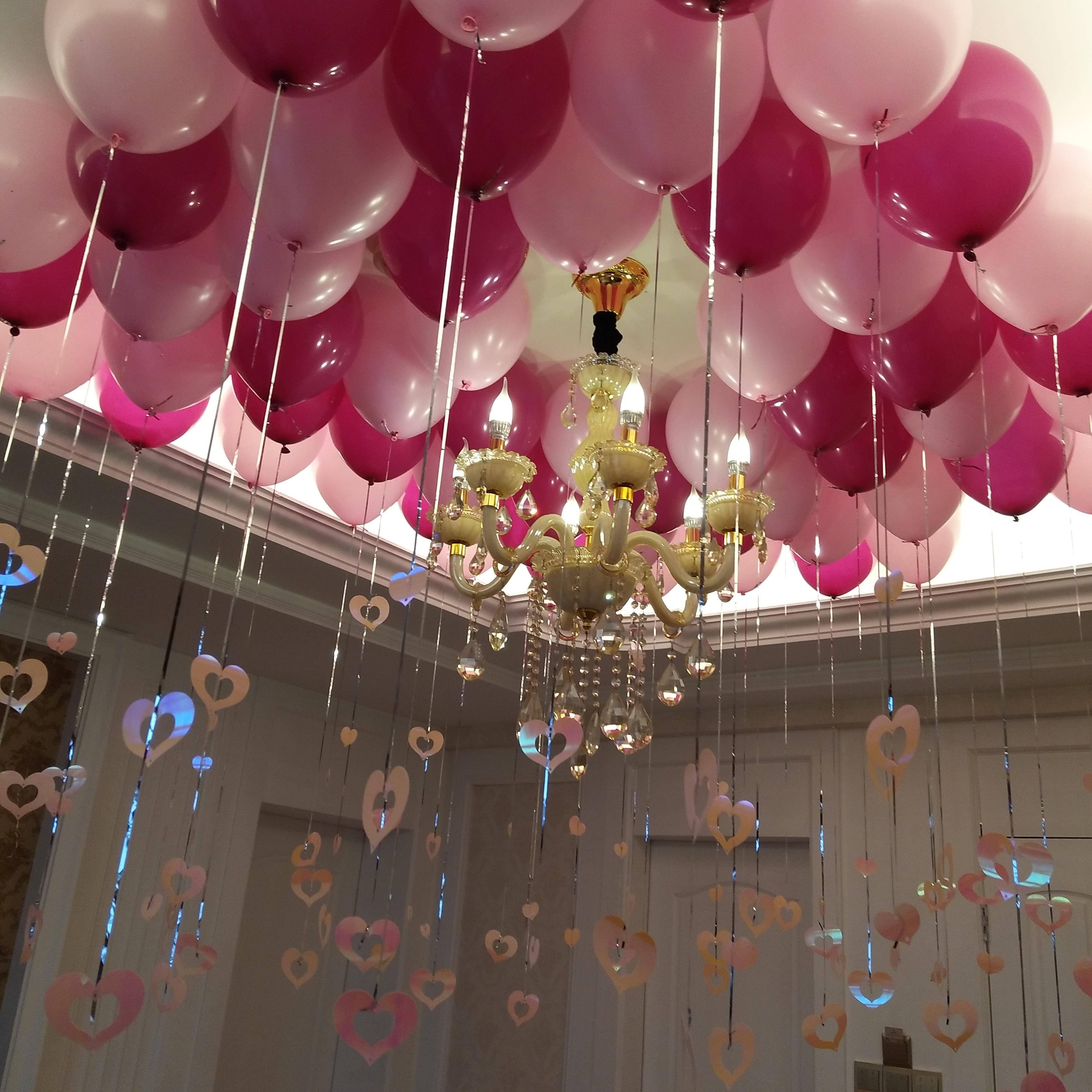 加厚爱心结婚吊坠彩色天花板客厅气球装饰 生日派对创意婚礼现场_4折