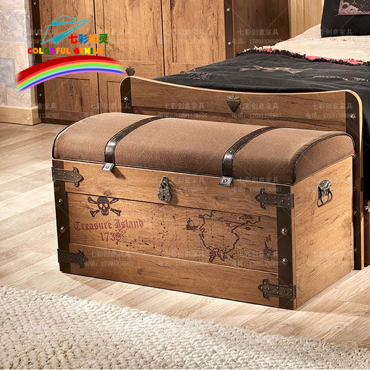 Colorful Elves furniture Children's furniture Mediterranean Sea Pirate chest Lockers Wooden case originality customized Toy Boxin the Residential furniture , Cabinets , Tibetan box/Button Box category - from Buy2taobao.com to provide professional Taobao agent buy service