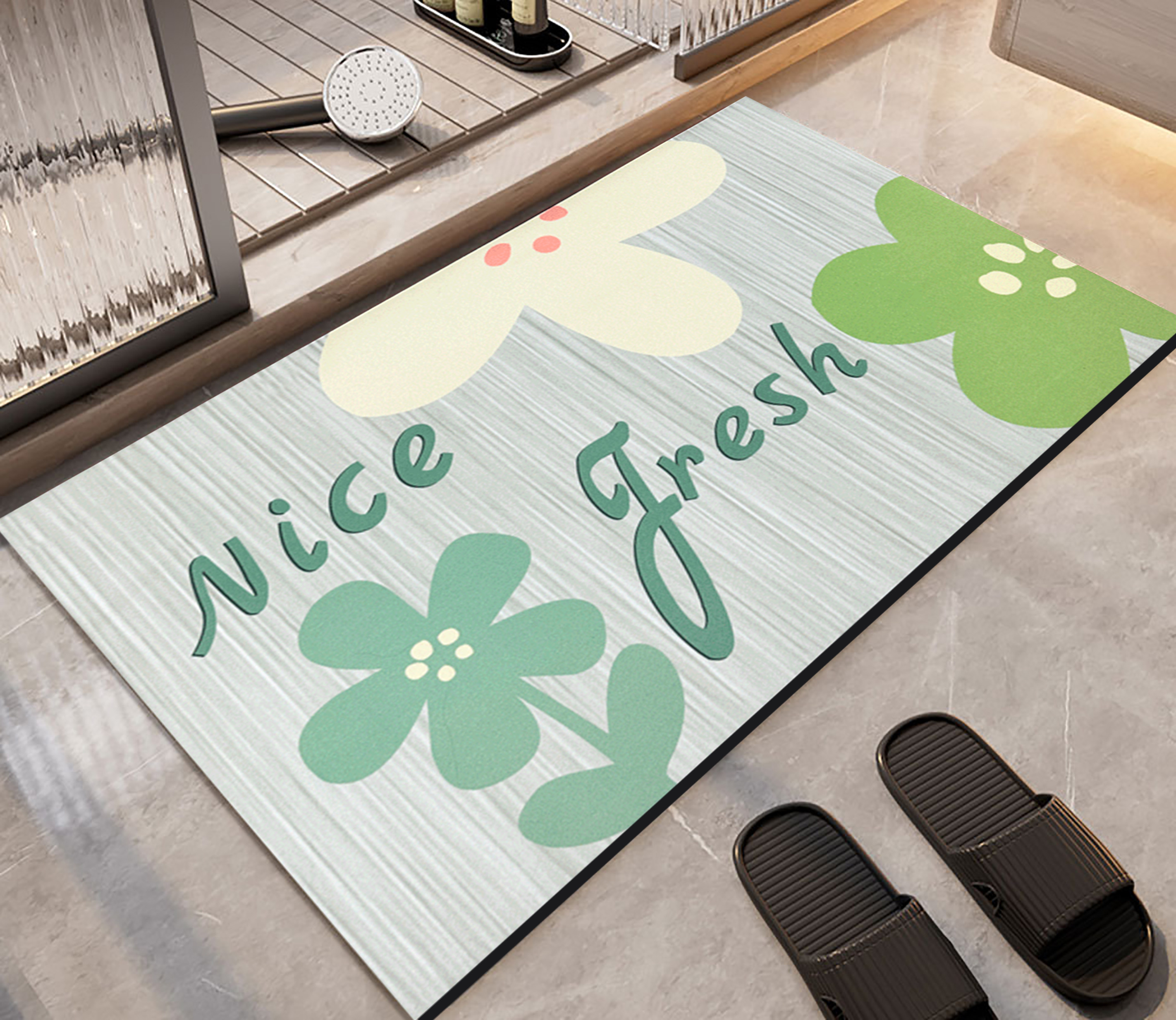 硅藻泥浴室地垫吸水速干防滑家用卫生间地毯进门脚垫厕所防滑地垫