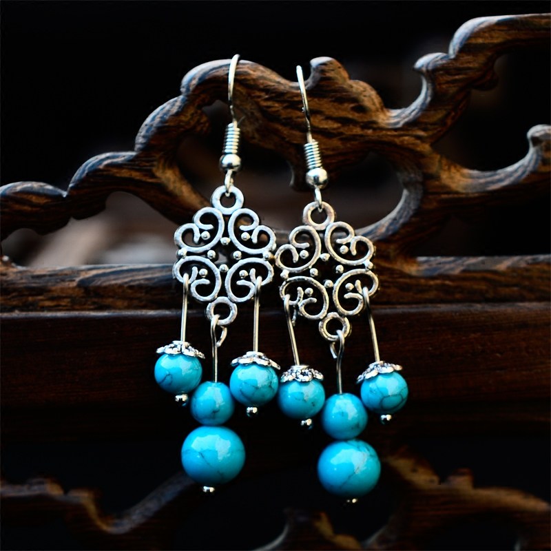 云南民族风古风耳环藏族饰品异域耳饰古典宫廷首饰沙滩长款耳坠女