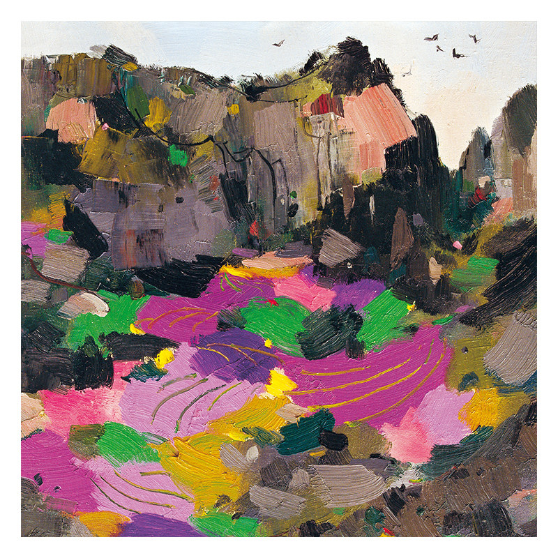 (版画)吴冠中《彩谷》综合版画2010版