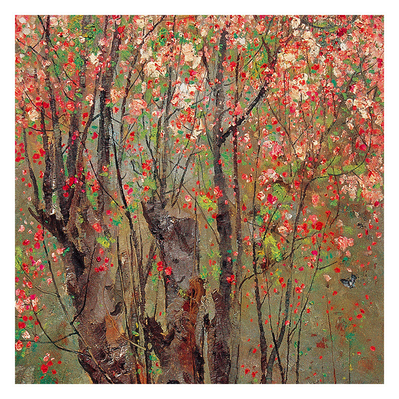 (版画)吴冠中《海棠花》综合版画 2008版