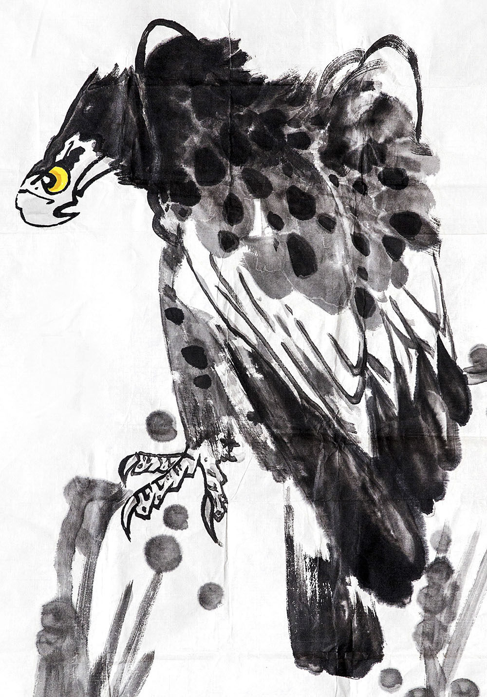 著名职业画家 梁兆金 《大展雄风》 水墨纸本