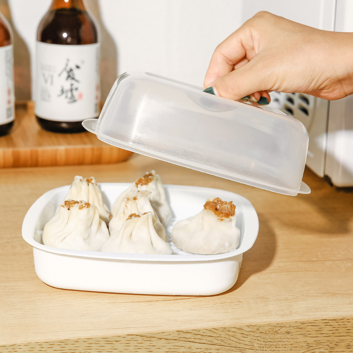 日本进口微波炉专用微波炉蒸盒子热馒头蒸器微波盒蒸盖蒸碗耐高温