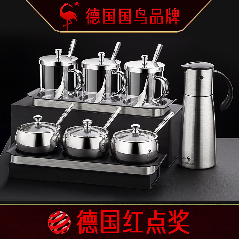 德国调料盒套装家用厨房用品玻璃调味瓶罐子收纳盒不锈钢油壶盐罐在类目 厨房/烹饪用具, 厨用小工具/厨房储物, 储物瓶罐/厨房储物器皿, 调味瓶罐中 - 来自Buy2taobao.com提供专业的淘宝代购服务