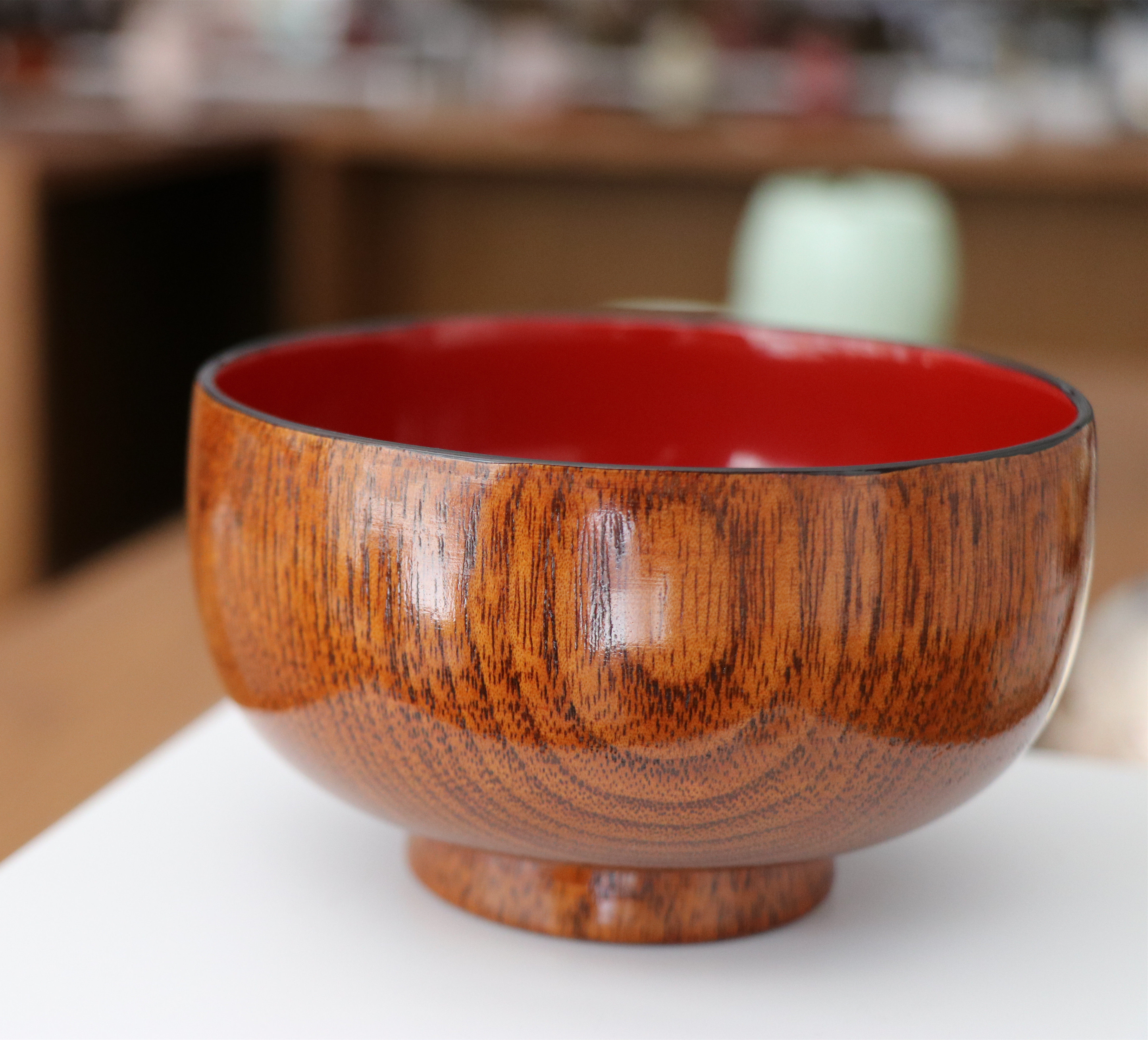 纯手作酸枣木漆器漆碗大漆味增汤碗实木饭碗日式碗 家用一守堂