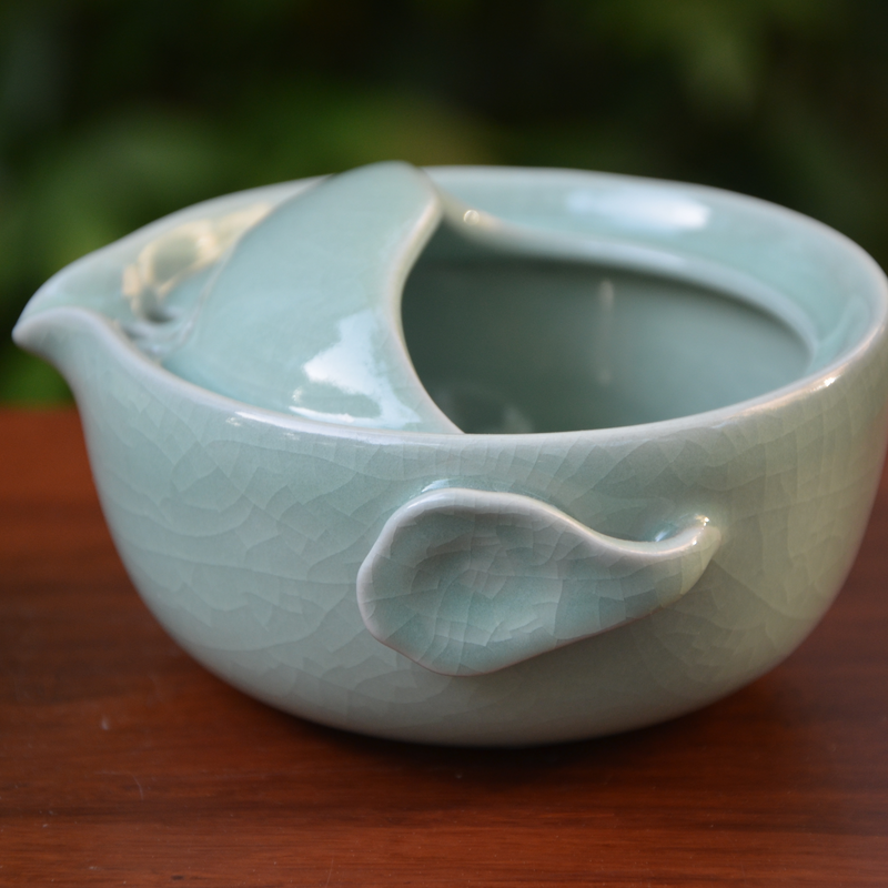 汝瓷 豆绿快客杯 精美手工制作 赵志强 中国陶瓷工艺大师