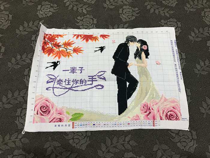 手工十字绣成品幸福约定结婚喜庆一辈子十字绣成品