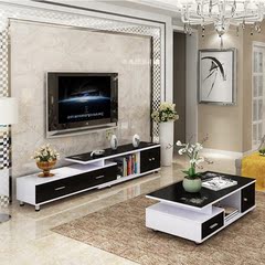 电视柜可伸缩钢化玻璃客厅茶几组合现代简约时尚视听柜子