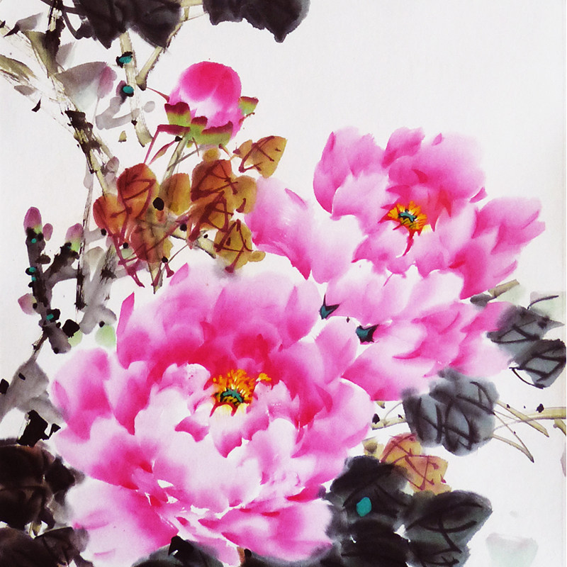 (朝鲜)功勋画家李哲《富贵牡丹》平壤美术大学 麦子印象馆