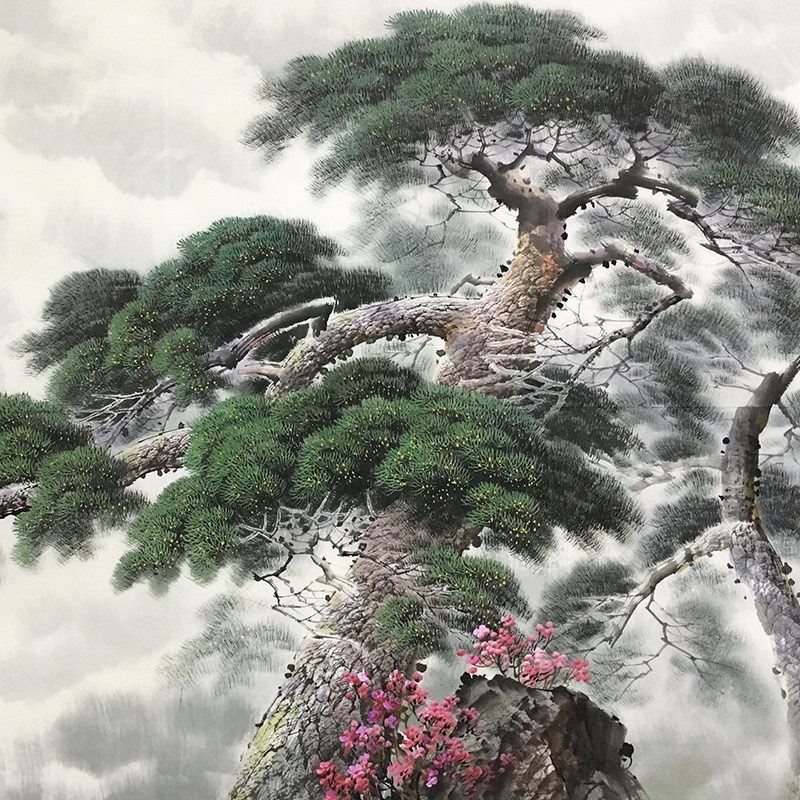(朝鲜)姜学哲《金刚山不老松》平壤美术大学 麦子印象馆