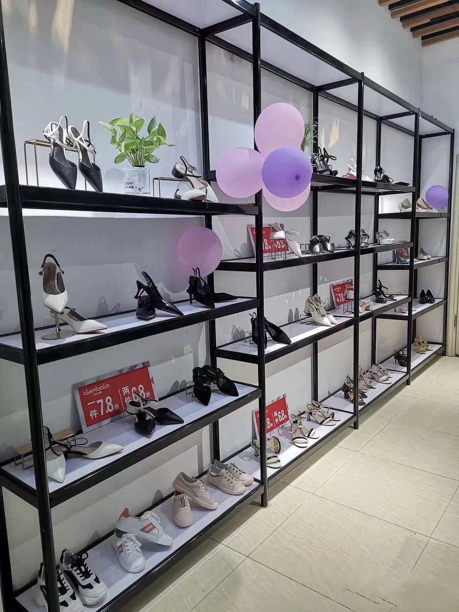 新款鞋店鞋架包包货架落地鞋柜店铺鞋子展示架多层鞋货架商场鞋架