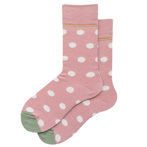 韩国粉色波点中筒袜马卡龙ins运动纯棉女袜街头潮流情侣袜少女袜