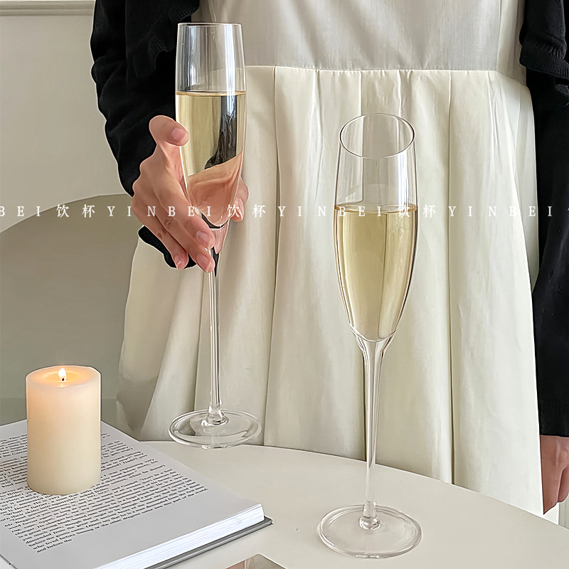 浪漫法式高脚香槟杯甜酒气泡酒玻璃杯